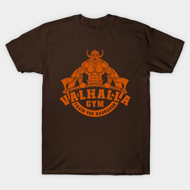 Valhalla Gym (Mono) T-Shirt by nickbeta